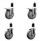 Service Caster 5'' Gray Poly Swivel 1-1/2'' Expanding Stem Caster Set 2 Total Lock Brakes, 4PK SCC-EXTTL20S514-PPUB-2-S-2-112 - alternate 1